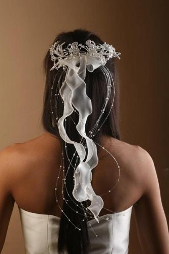 Headbands à rubans et perles pour la mariée