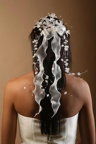 Headband à fleurs et rubans 2 pour la mariée